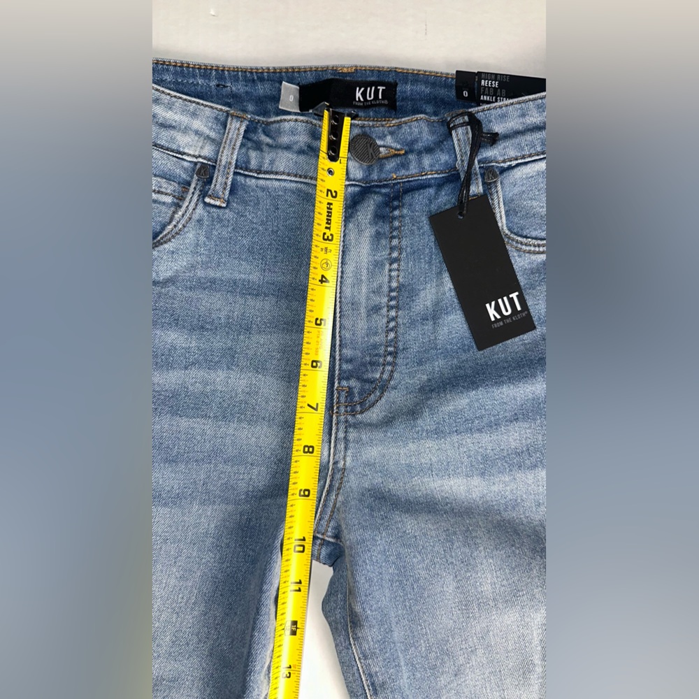 Kut from the Kloth Size 0 Reese Fab Ab Ankle Straight‎ Leg High Rise Blue - Picture 7 of 9